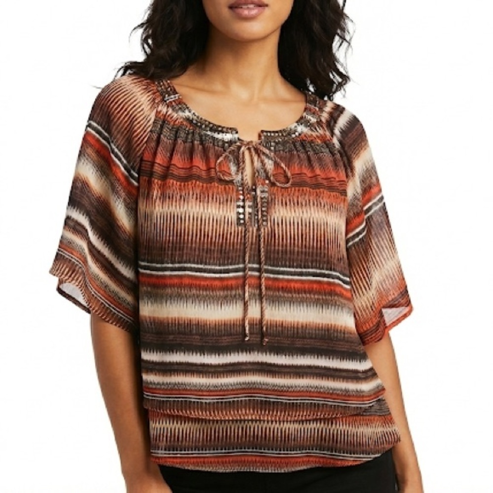 Ariat studded boho festival western blouse medium
